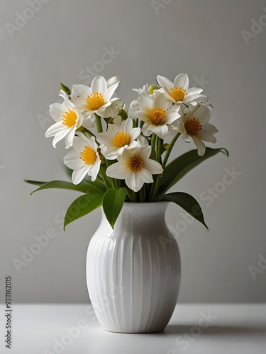 Wallpaper Mural vase with white flowers Torontodigital.ca