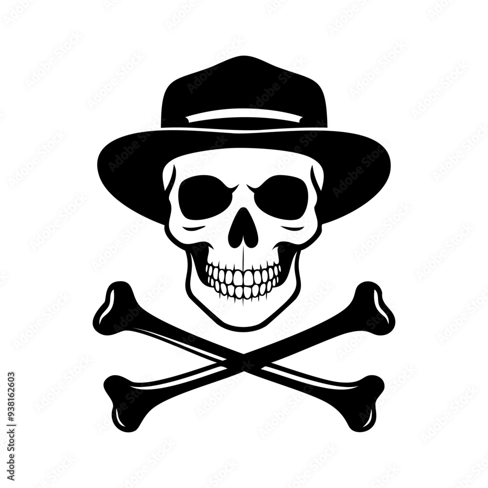 Vector illustration of skull and crossbones tattoo Vector illustration of skull and crossbones tattoo