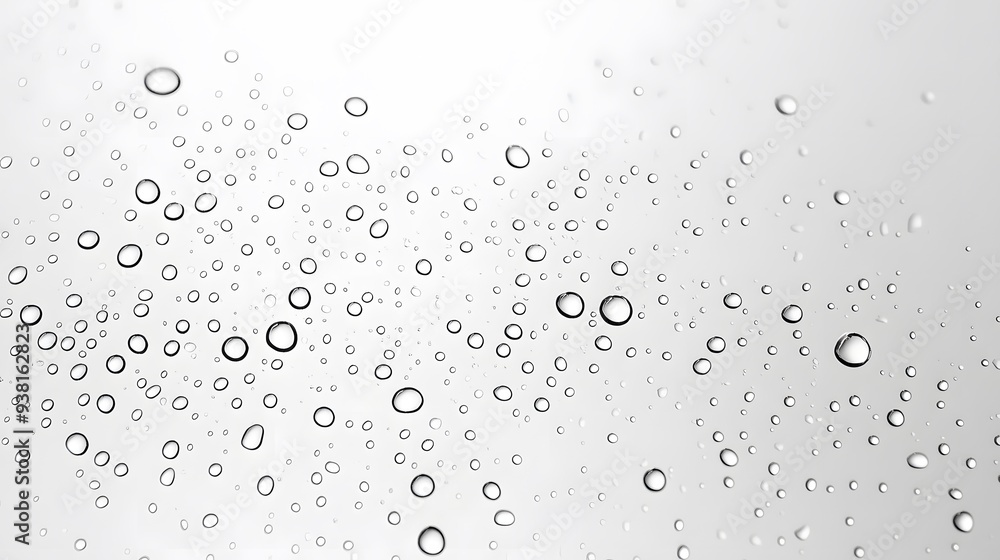 Rain Drops on Glass: Raindrops beading on a transparent surface, creating a refractive effect against a white background.
Rain Drops on Glass: Raindrops beading on a transparent surface, creating a refractive effect against a white background.