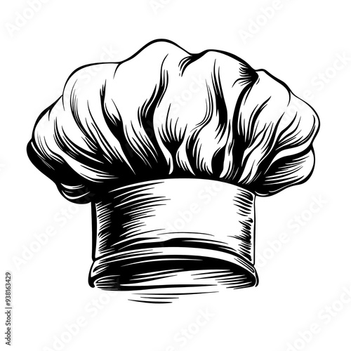 Hand drawn sketch of a classic chef's hat.