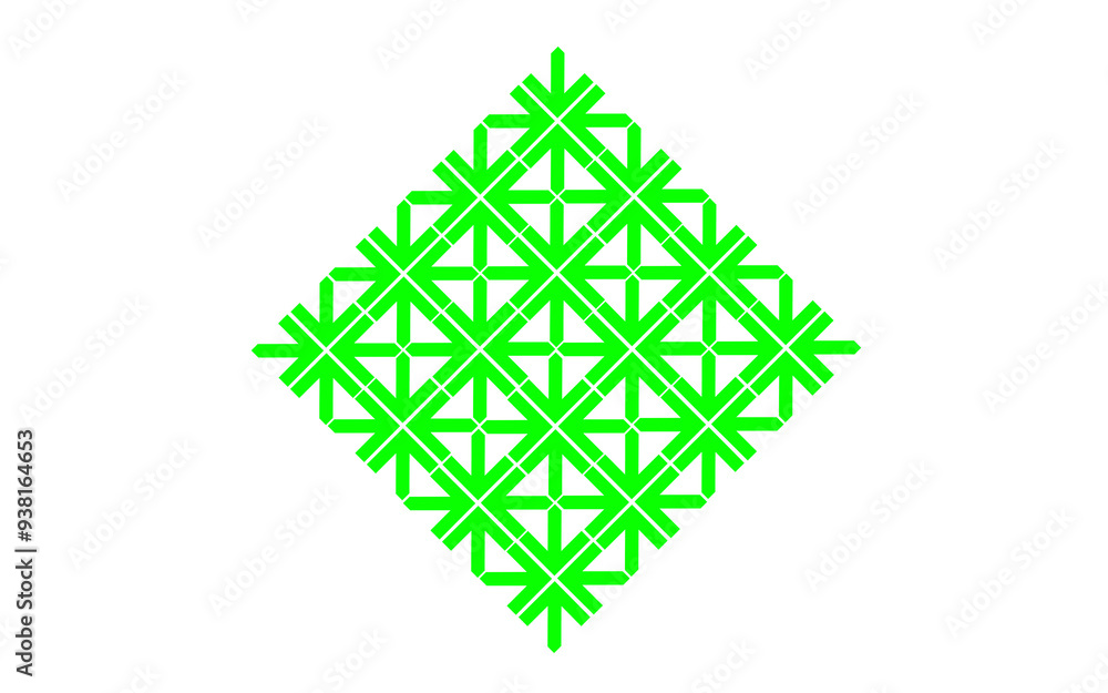 green line pattern shape forming a cube without background green line pattern shape forming a cube without background