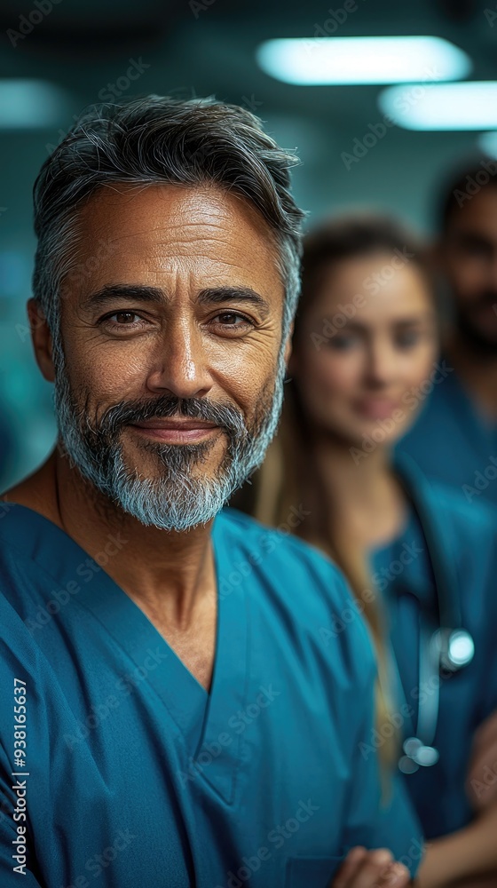 Medical team with doctor in foreground Medical team with doctor in foreground