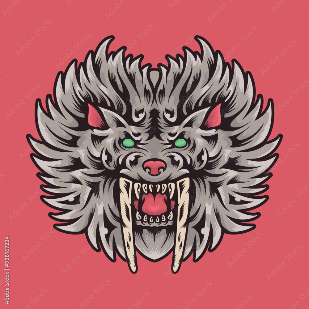Obraz premium Hand Drawing Tiger Logo Mascot Illustration