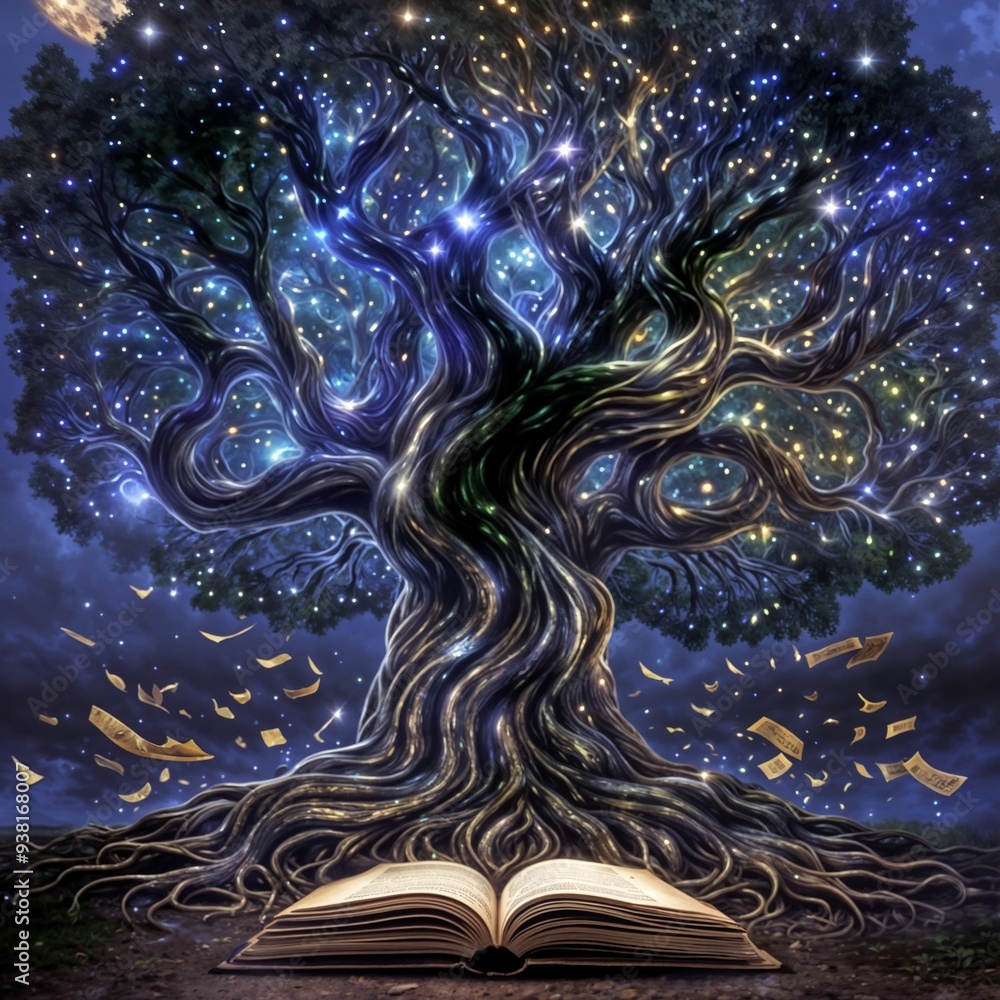 magic book with tree magic book with tree
