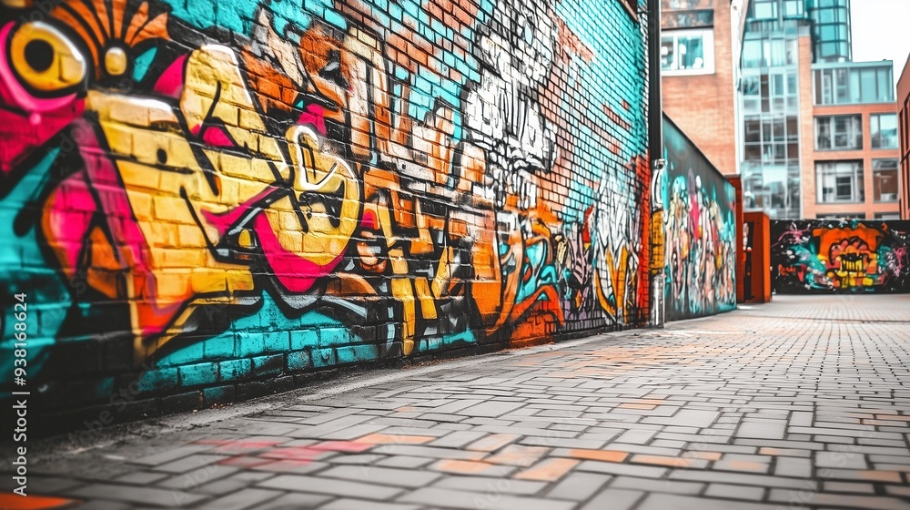 Fototapeta premium Wall with graffiti. Urban style.