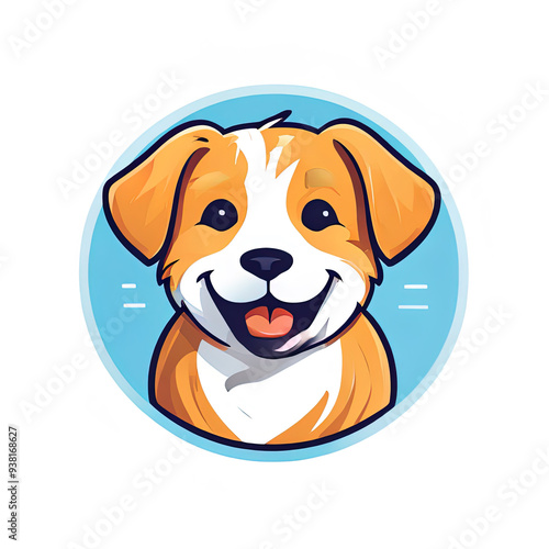 Cartoon illustration of a happy dog.