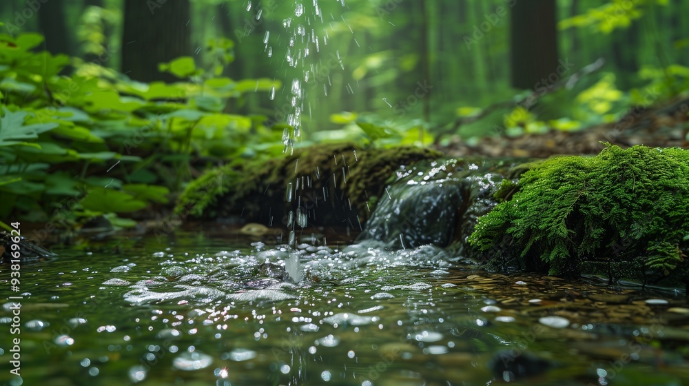 A crystal-clear spring bubbling up from the forest floor. A crystal-clear spring bubbling up from the forest floor.