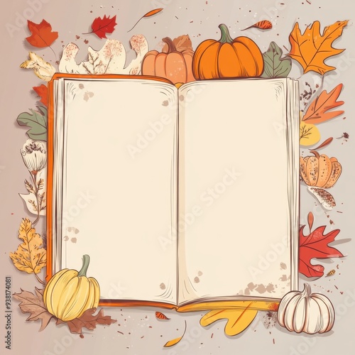 Open Book Autumn Background photo