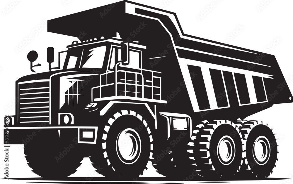 Dump Truck silhouette vector illustration isolated on a white background Dump Truck silhouette vector illustration isolated on a white background
