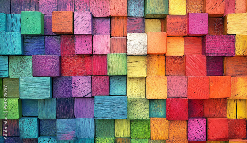 Colorful wooden blocks arranged in an intricate pattern (7) Colorful wooden blocks arranged in an intricate pattern (7)