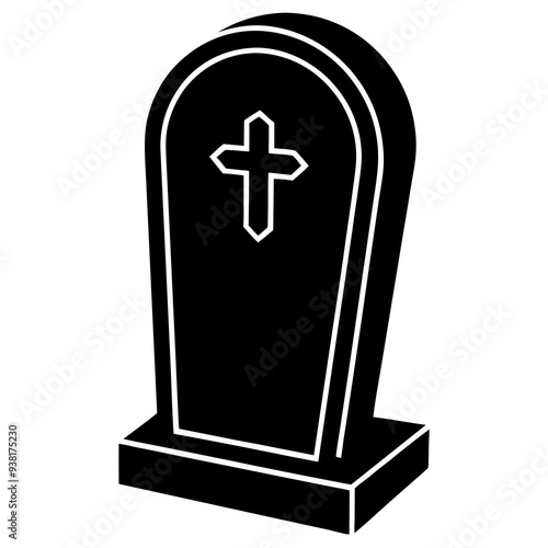 A sleek, persuasive icon of a gravestone for Halloween themes.