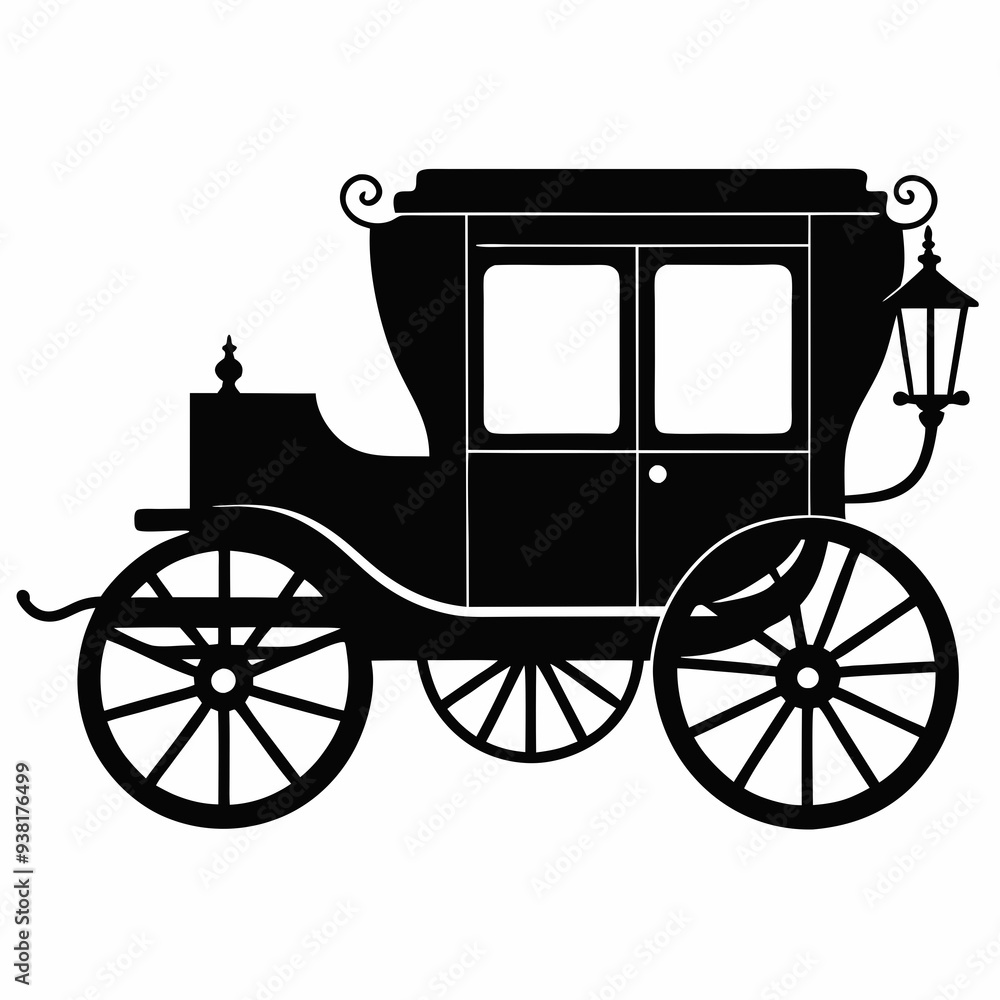 Fototapeta premium Carriage Black silhouette