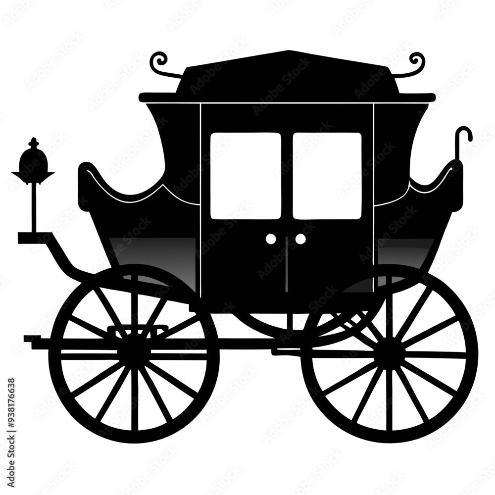 Fototapeta premium Carriage Black silhouette