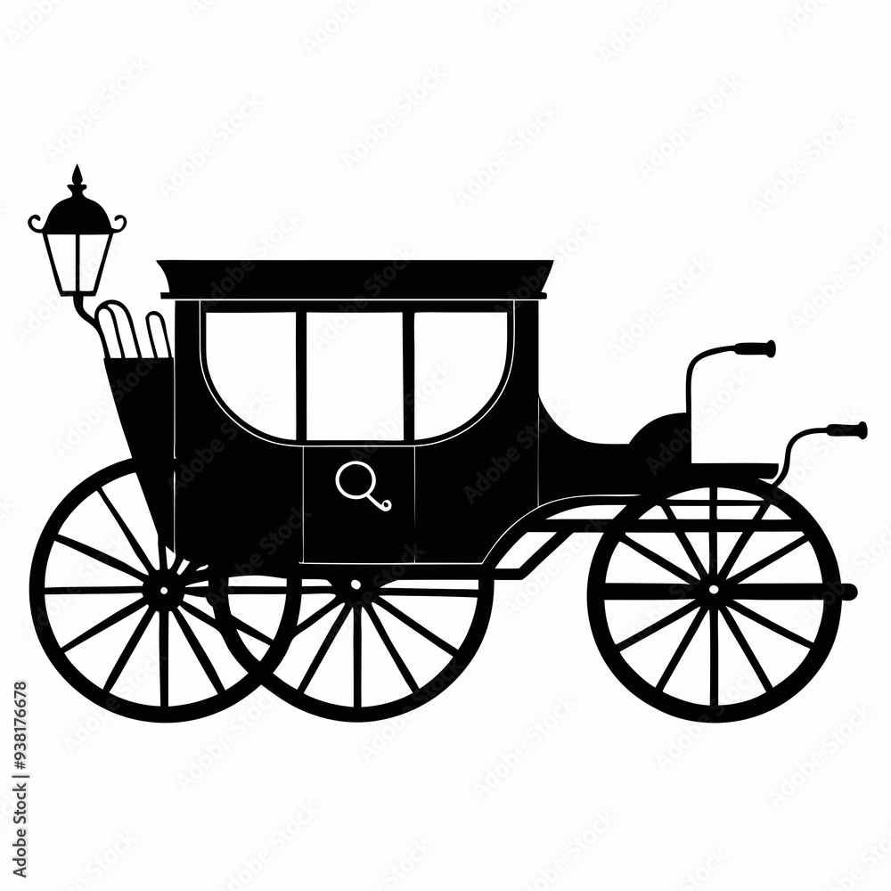 Fototapeta premium Carriage Black silhouette