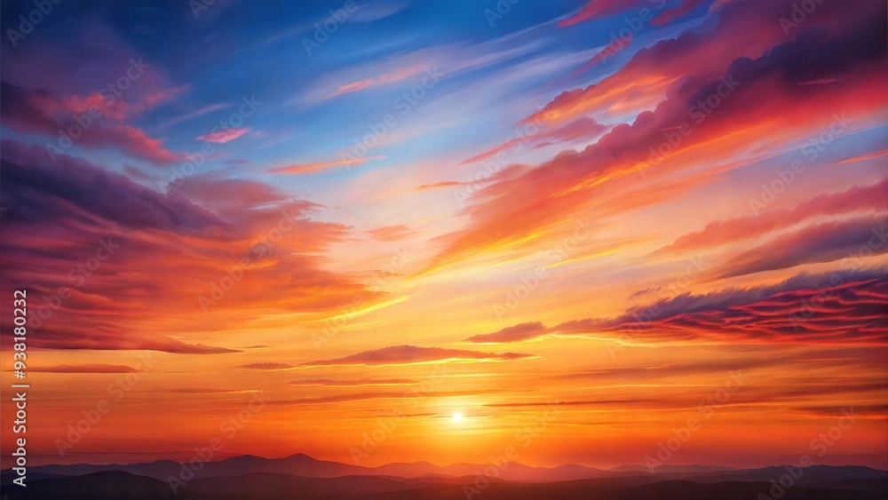 Dramatic Sunset Sky in Warm Colors with Copy Space Dramatic Sunset Sky in Warm Colors with Copy Space