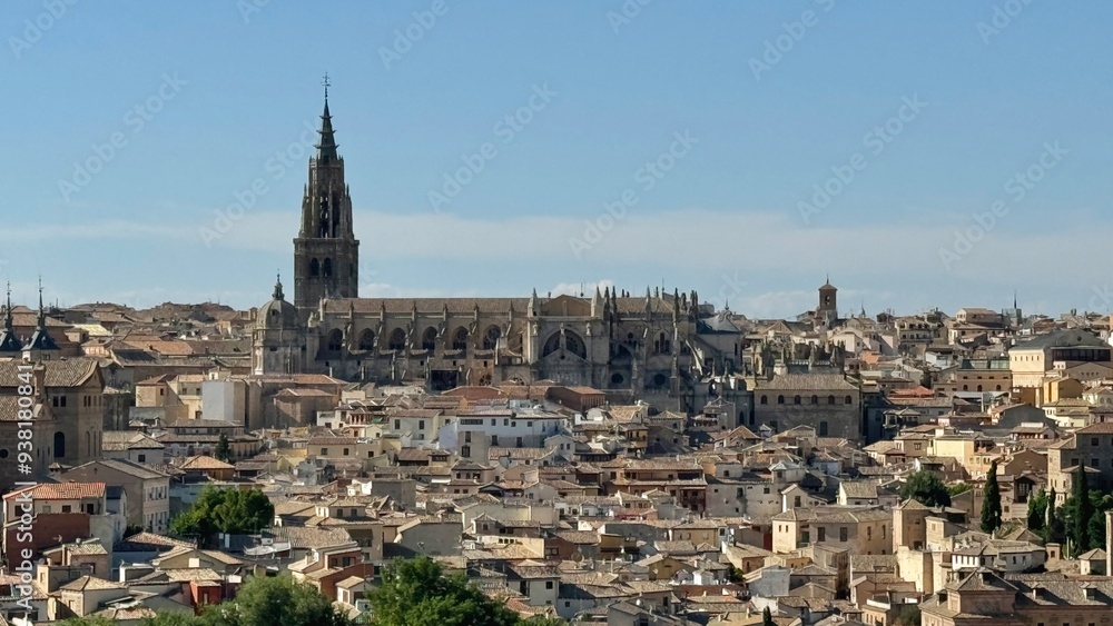 The beautiful landscape of Toledo with its cathedral in Spain The beautiful landscape of Toledo with its cathedral in Spain