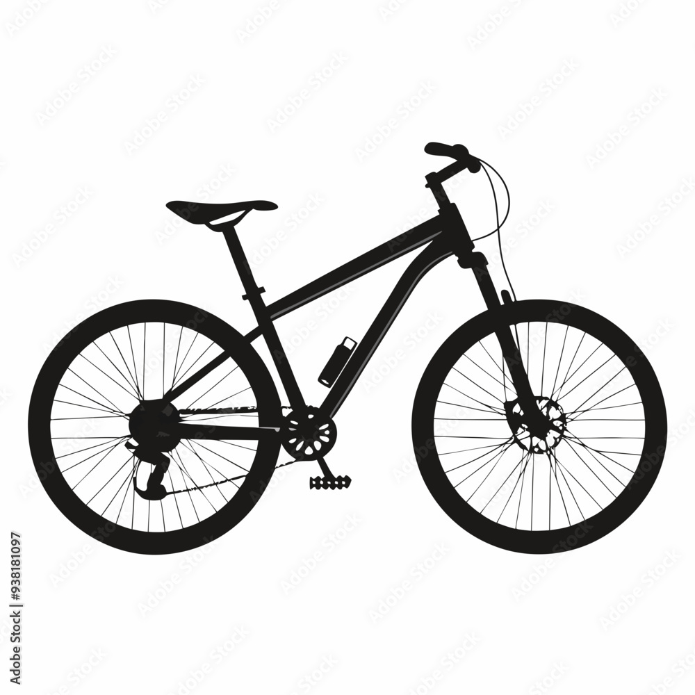 Obraz premium Mountain bike Black silhouette