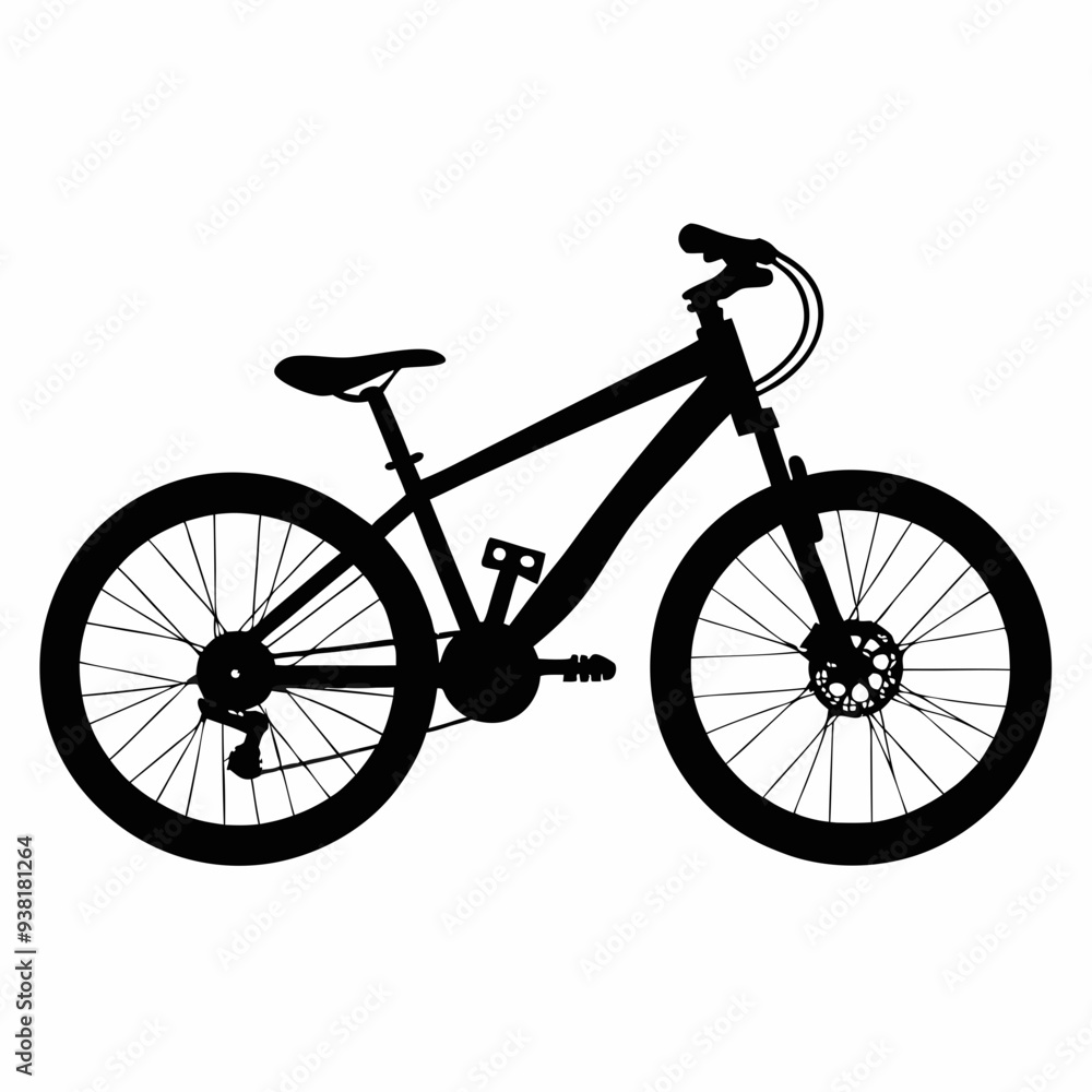 Obraz premium Mountain bike Black silhouette