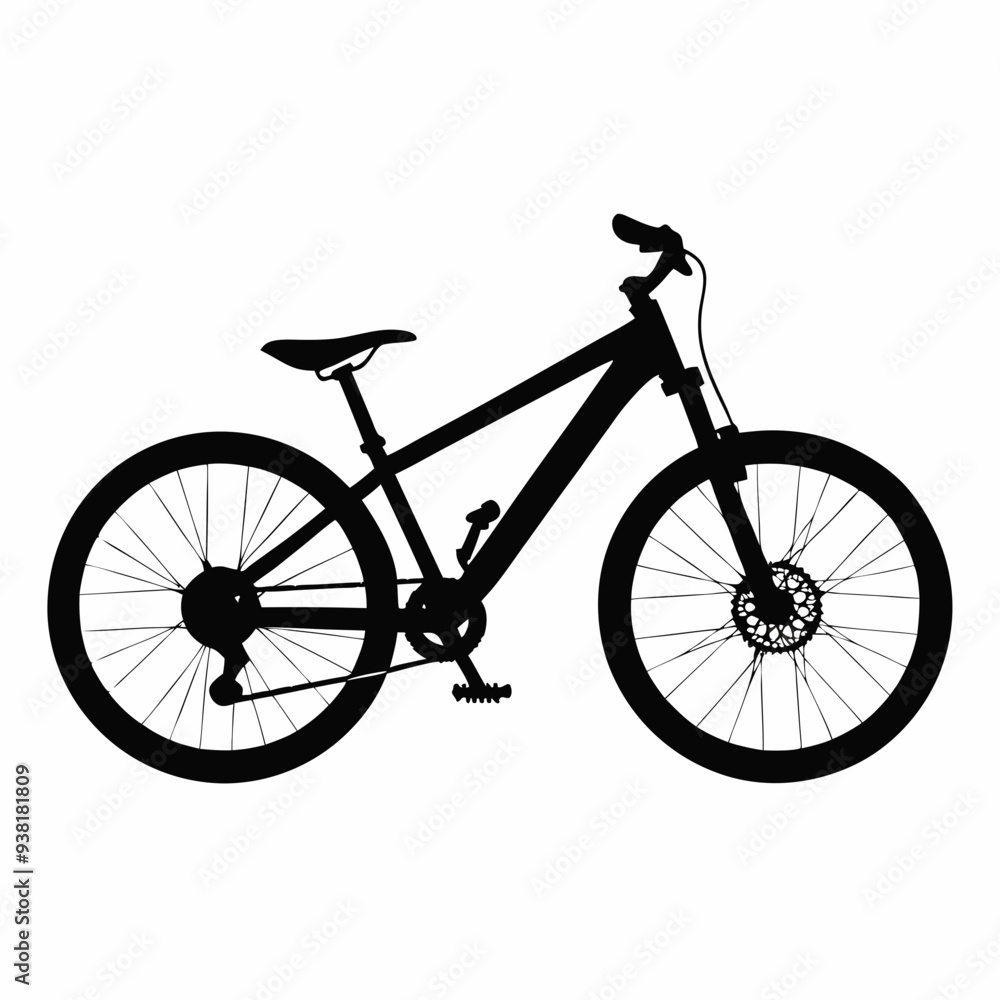 Obraz premium Mountain bike Black silhouette
