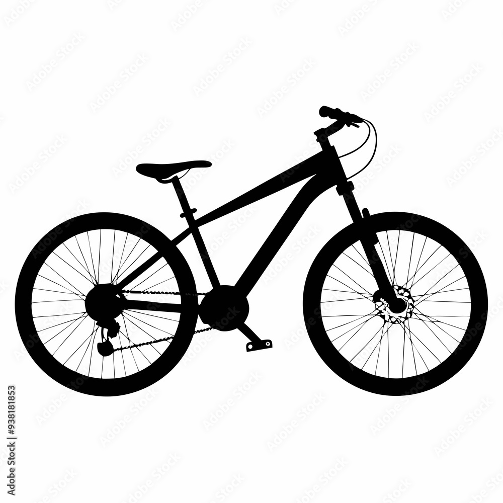 Fototapeta premium Mountain bike Black silhouette