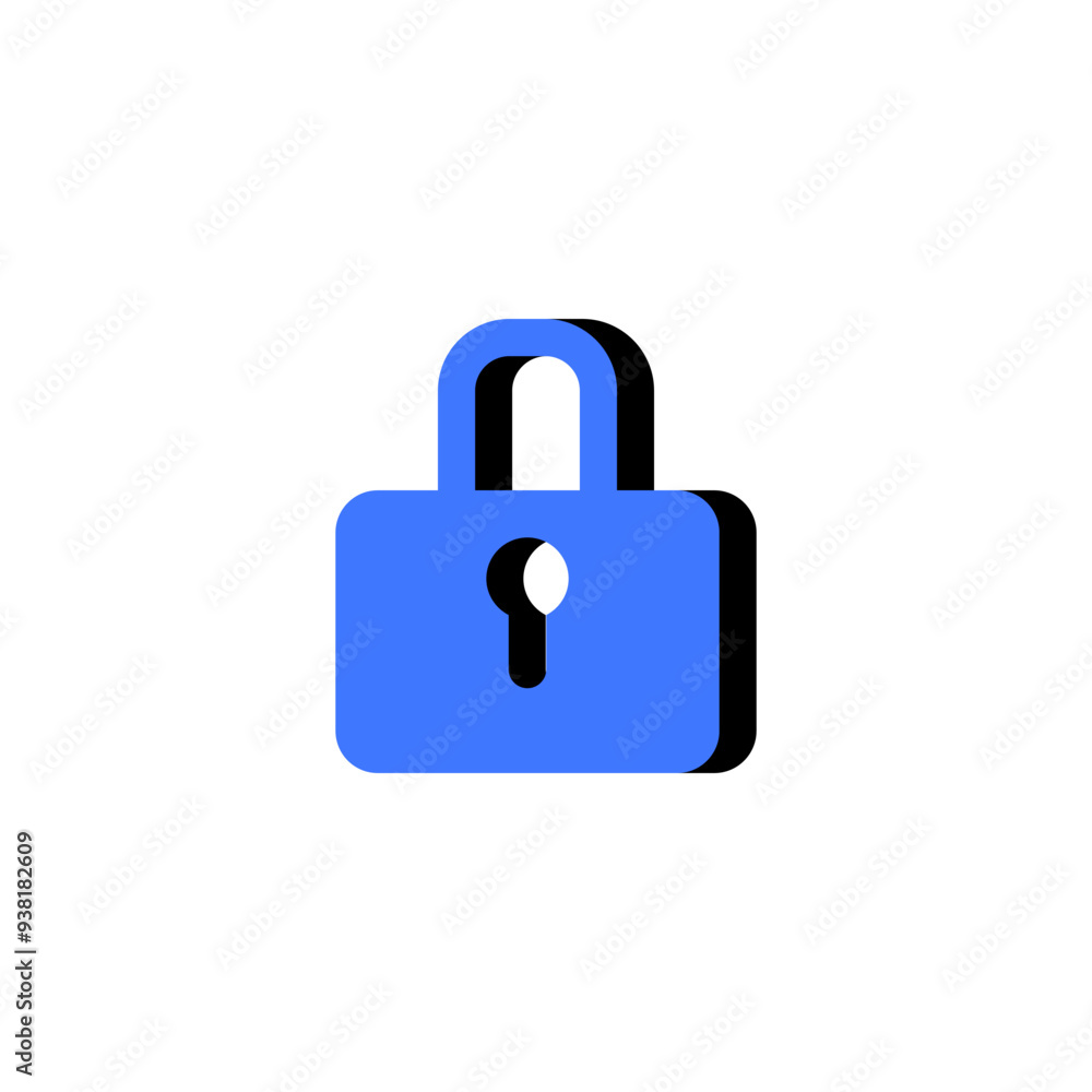 A simple padlock icon symbolizing security, protection, and privacy. Used in tech, cybersecurity, online protection, and data privacy illustrations. Clean vector design in blue and black. A simple padlock icon symbolizing security, protection, and privacy. Used in tech, cybersecurity, online protection, and data privacy illustrations. Clean vector design in blue and black.