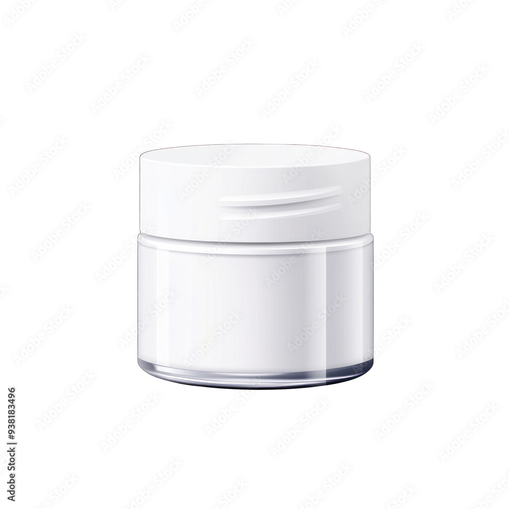 A sleek, minimalist white cream jar, perfect for skincare products, showcasing elegance and simplicity in design. transparent background A sleek, minimalist white cream jar, perfect for skincare products, showcasing elegance and simplicity in design. transparent background