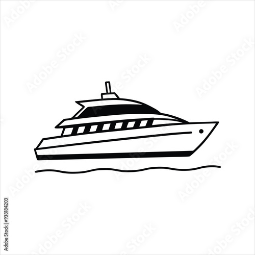 Yacht Silhouette SVG Vector Design | SVG Files for Cricut & Silhouette, Vector Graphics for T-Shirts, Decals & More