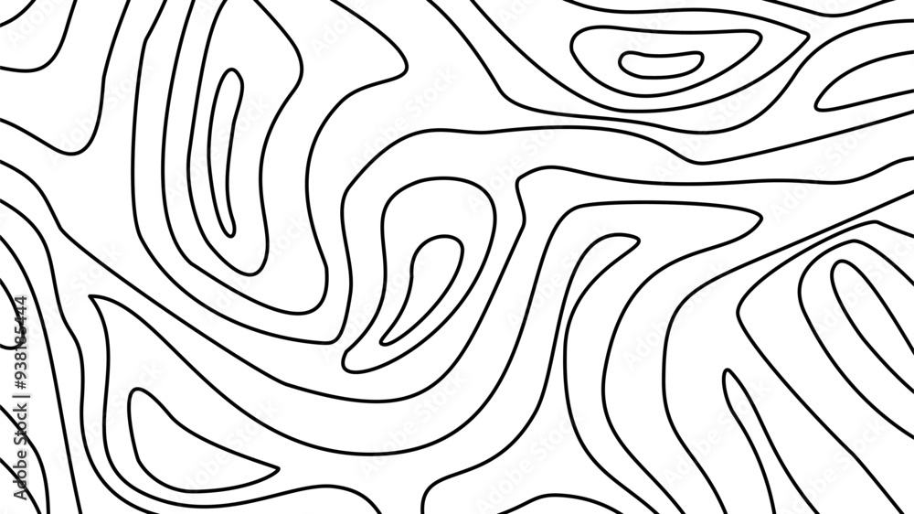 Fototapeta premium Topographic map background. Topographic contour map background. Contour background. Abstract wavy lines background. Background with topographic contours. 