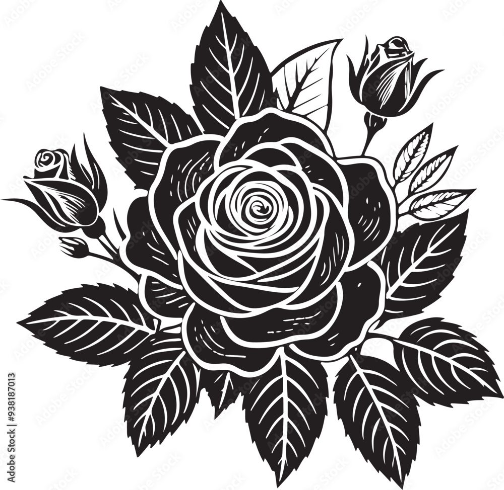 rose vector art illustration with a white background rose vector art illustration with a white background