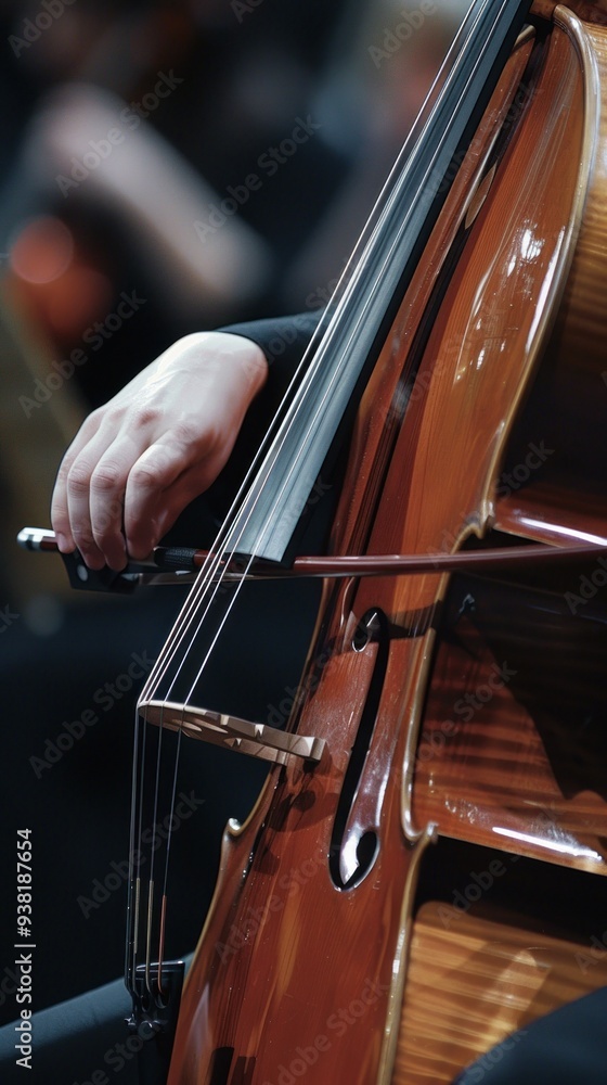 Close-up of a Cello Being Played. Close-up of a Cello Being Played.