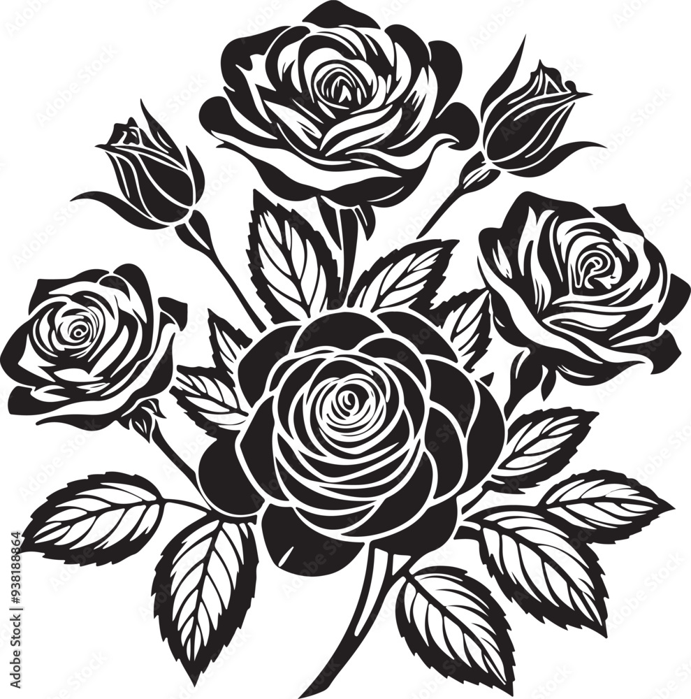 rose vector art illustration with a white background rose vector art illustration with a white background
