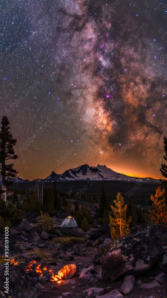 Fototapeta premium Campsite under the Milky Way.