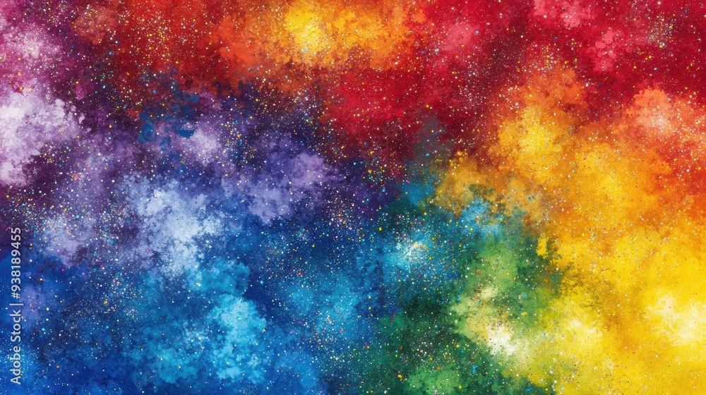 Fototapeta premium Vibrant cosmic colors in abstract space galaxy