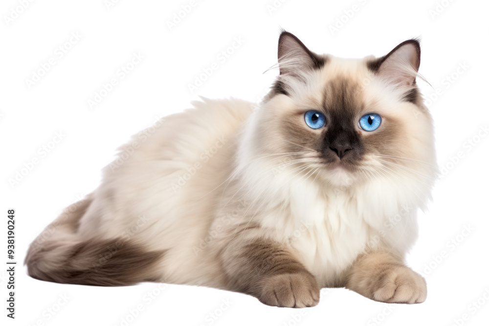 Cute cuddly ragdoll cat isolated on white background. Cute cuddly ragdoll cat isolated on white background.