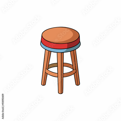 White Background Vector Design for Stool