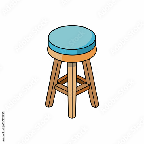 White Background Vector Design for Stool