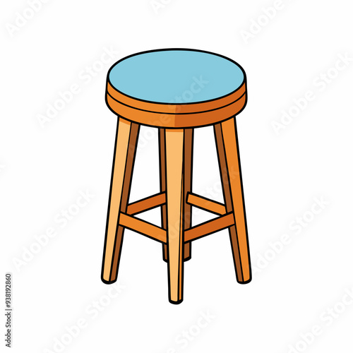 White Background Vector Design for Stool