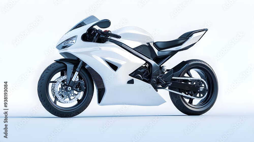 White sports motorcycle isolated on white background, detailed photo, png. White sports motorcycle isolated on white background, detailed photo, png.