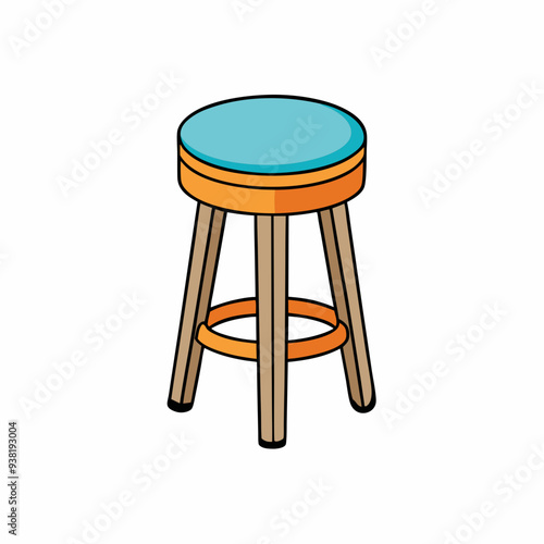 White Background Vector Design for Stool