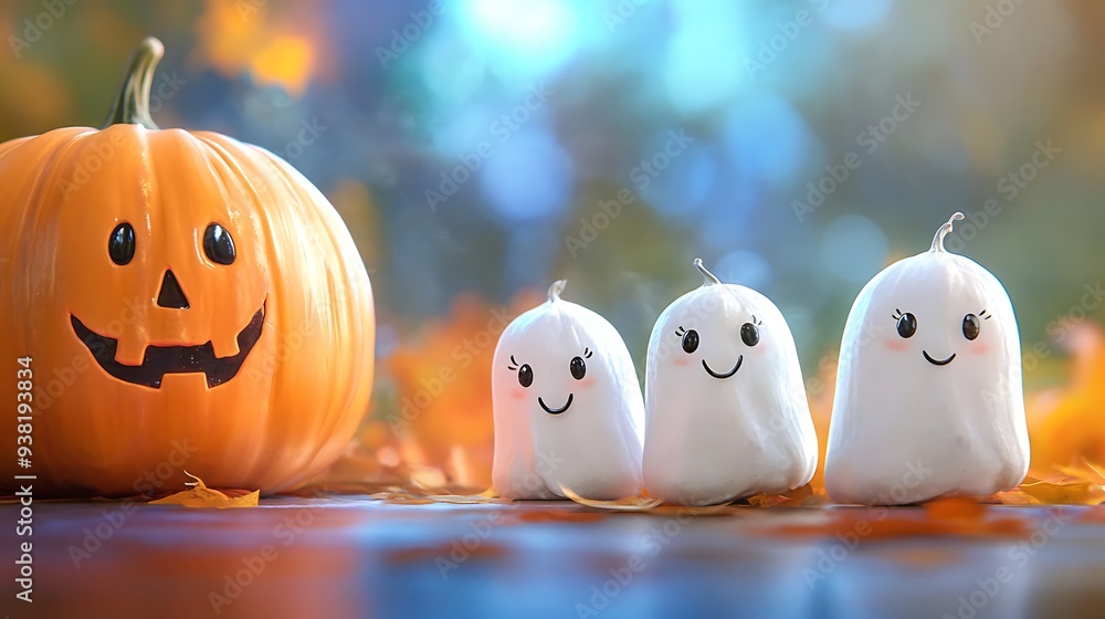 Happy Halloween Pumpkins and Ghosts Happy Halloween Pumpkins and Ghosts