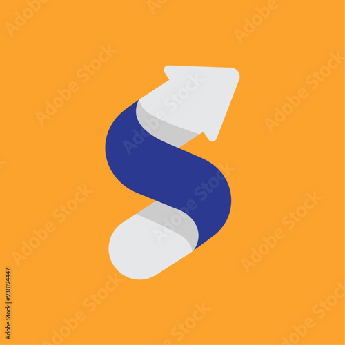Letter S arrow logo design element stock vector illustration template