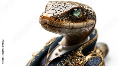 A snake wearing a suit and tie