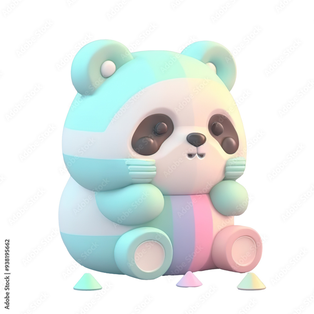 3d render of cute panda isolated on transparent background 3d render of cute panda isolated on transparent background