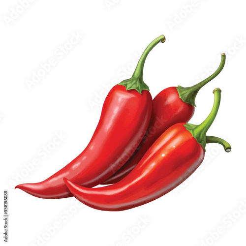 3d vector red hot chilli design