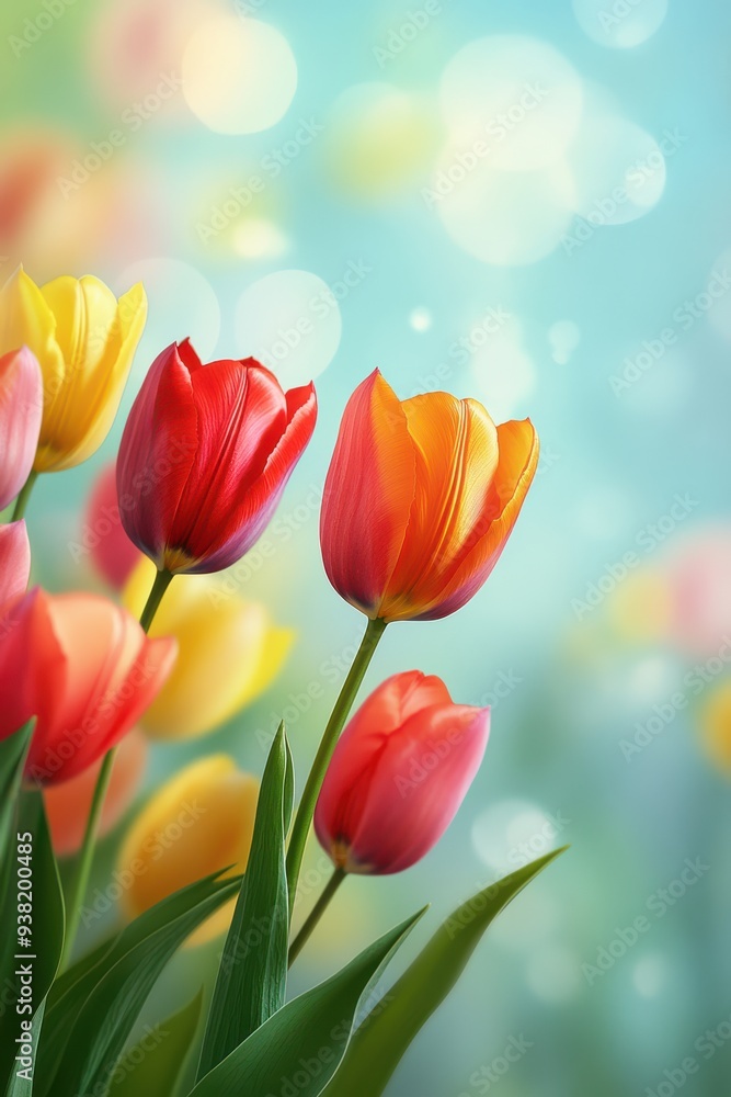 Vibrant Spring Flowers with Blurred Background Vibrant Spring Flowers with Blurred Background