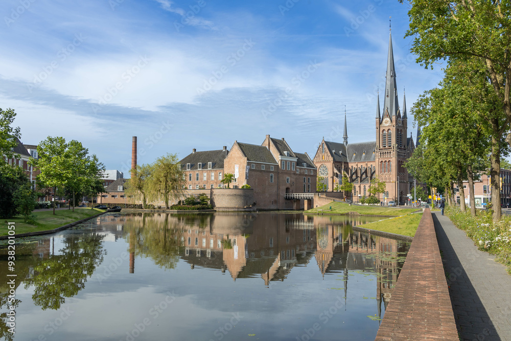 Woerden Castle and Church with waterfront Woerden Castle and Church with waterfront