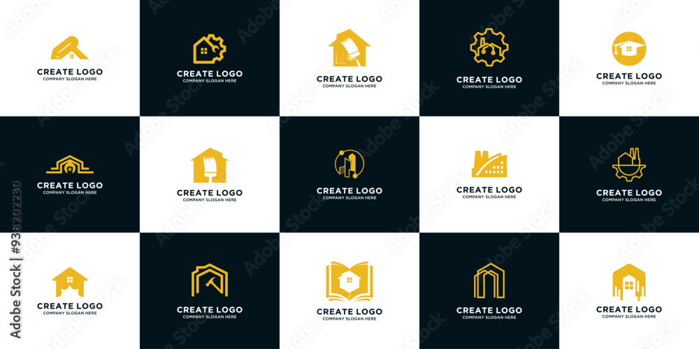 Obraz premium real estate and building logo design creativity