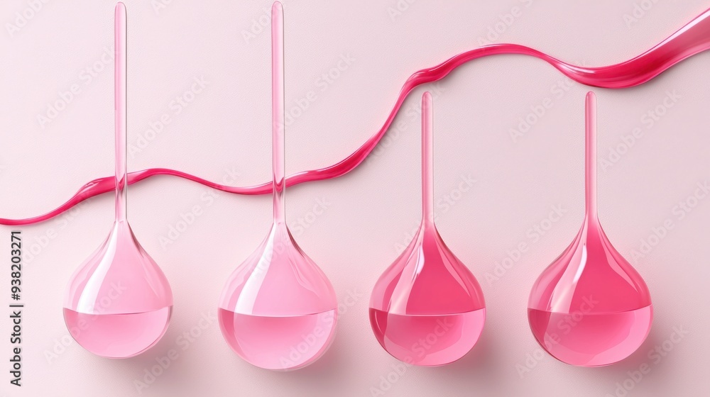 Minimalist oil drop lifecycle illustration with five pastel circular ...