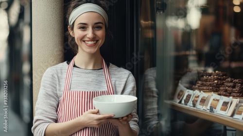 The smiling bakery worker photo