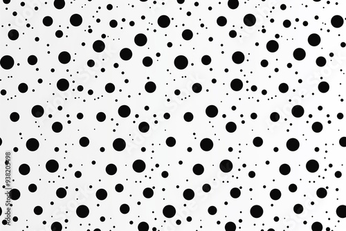 White background with black dots, simple pattern, seamless, minimalist